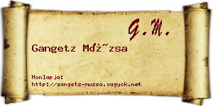 Gangetz Múzsa névjegykártya